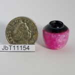 12th Scale miniature Hollow Form of Pink Acrylic Resin and Black Buffalo Horn. 